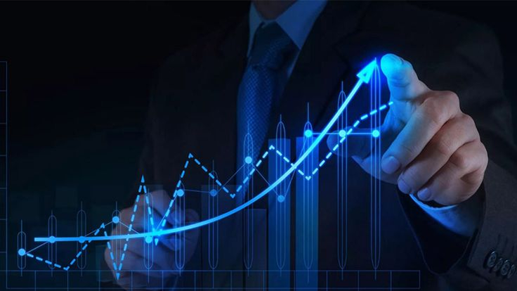 Business professionals discussing technologies, shown on a tablet in an office setting.